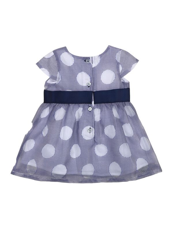 Girls White & Blue Short Sleeve Dress image number 1
